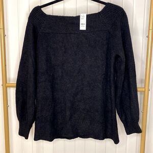 New York & Company Boat Neck Black Sweater